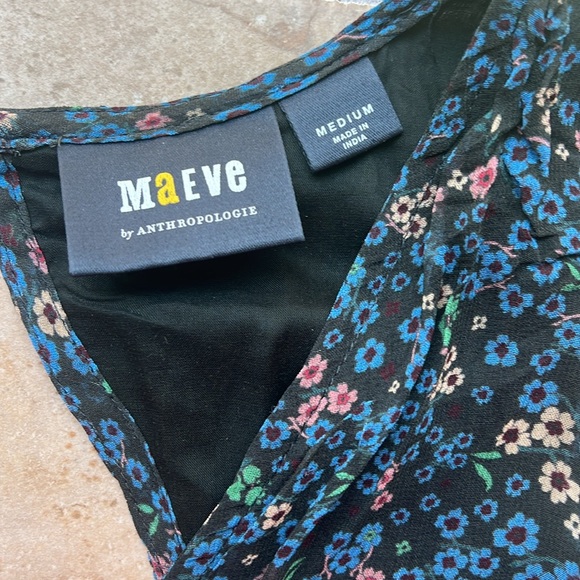 Anthropologie Blue Floral Maxi Dress - Picture 13 of 16